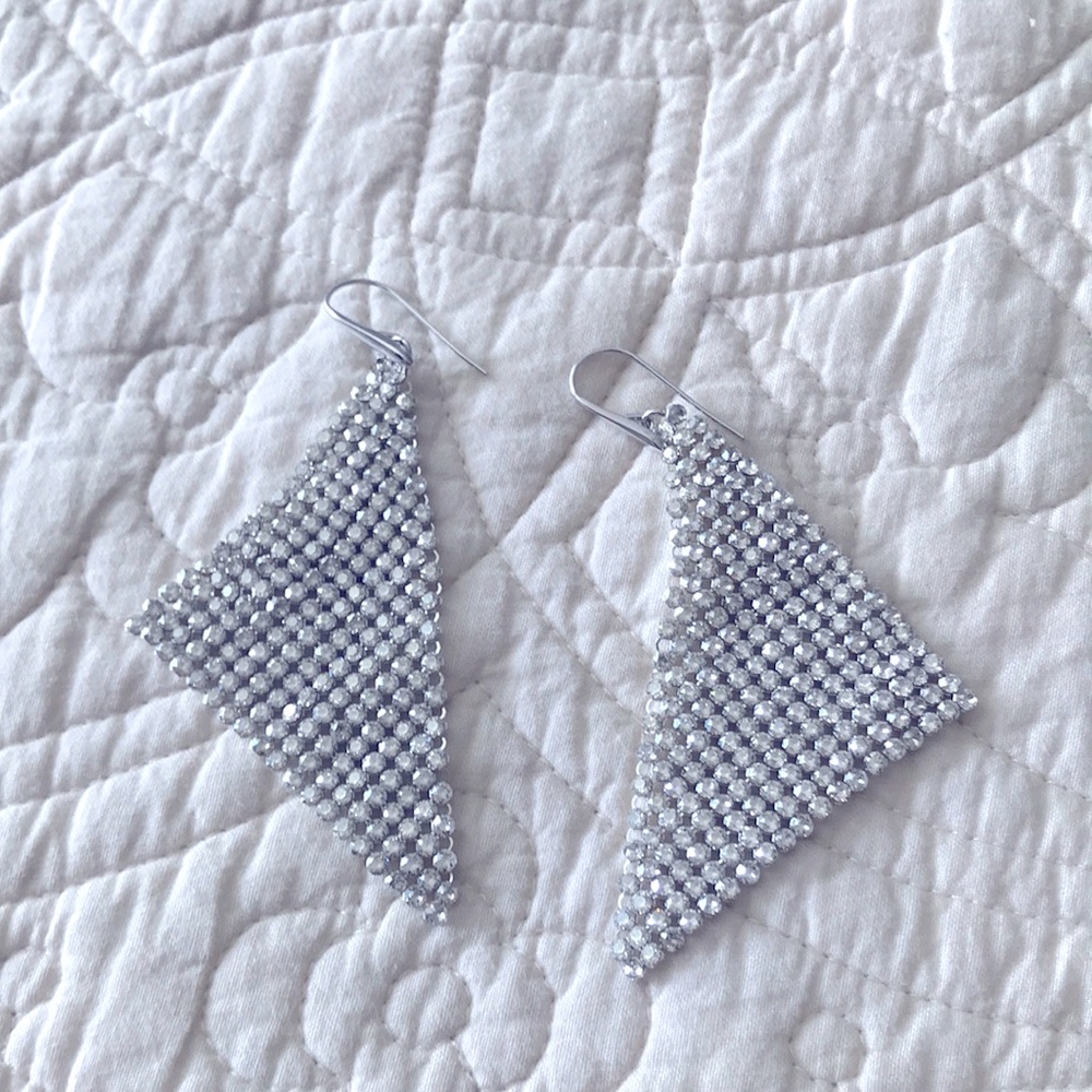 Rhodium plated Swarovski crystal earrings